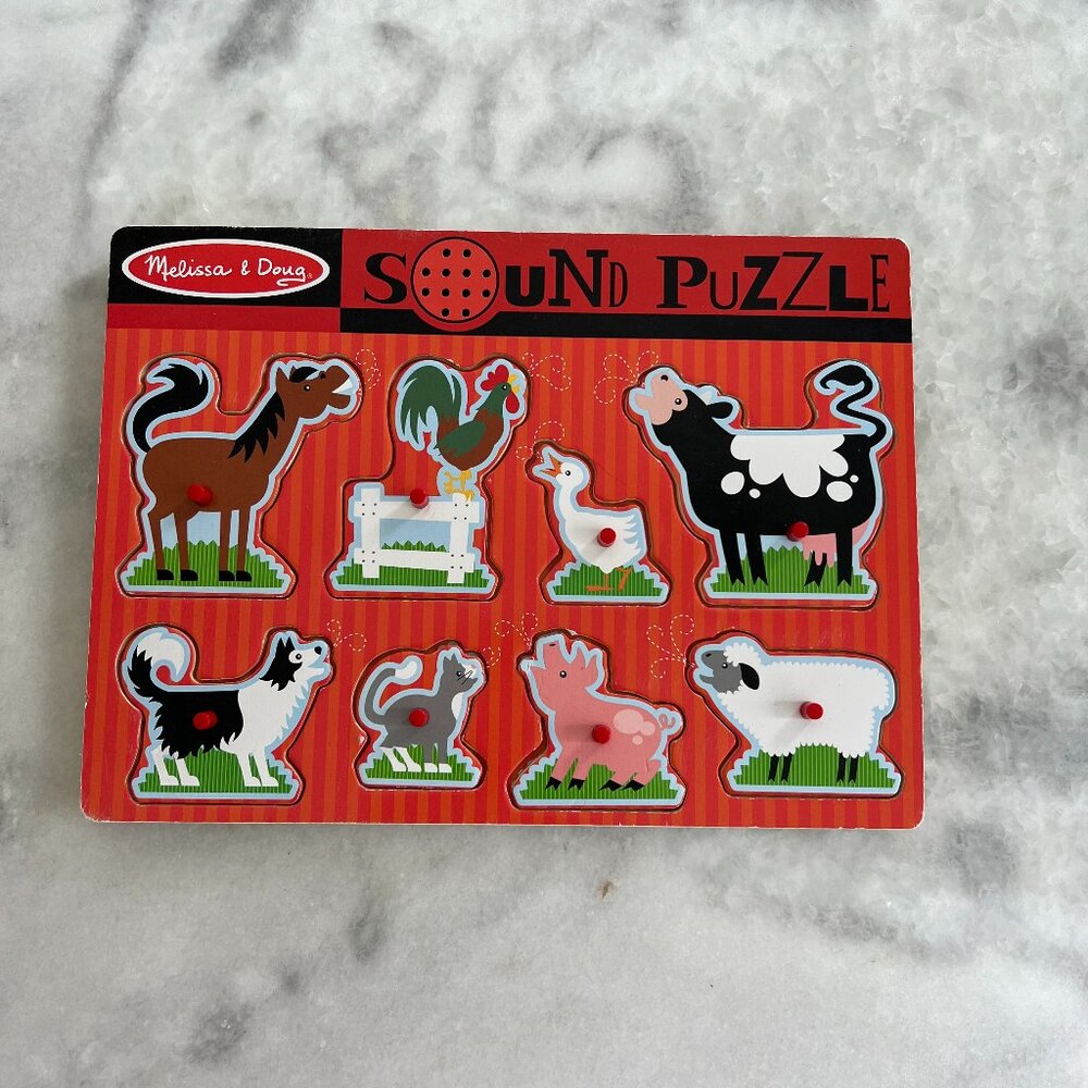 Melissa & Doug Farm Animals Sound Puzzle, 8 Pieces